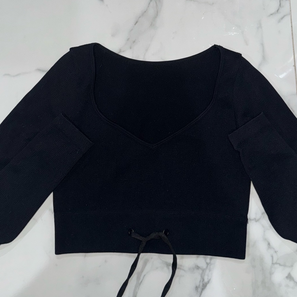 Black Ribbed Activewear Set